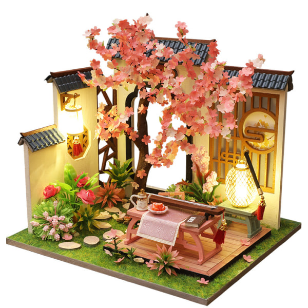 Ny arkitektur: Nyd Sakura Pavilion Building Set Model Kit og gave til børn og voksne, Micro Mini Block （med farvepakkeboks）