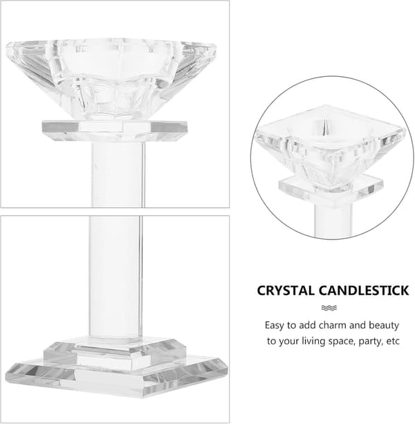 Crystal Decorative Candle Holder European Style Single Head Design Chic Creative Candlestick