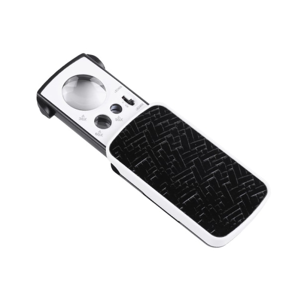 Korun Magnifying Glass, 2 Väriä 30X / 60X / 90X Optinen Luppi Tasku Luppi LED-Valolla Koruille
