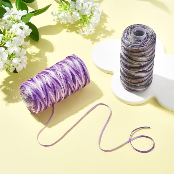 3 mm lilla håndheklegarn is silke polyestertråd Purple