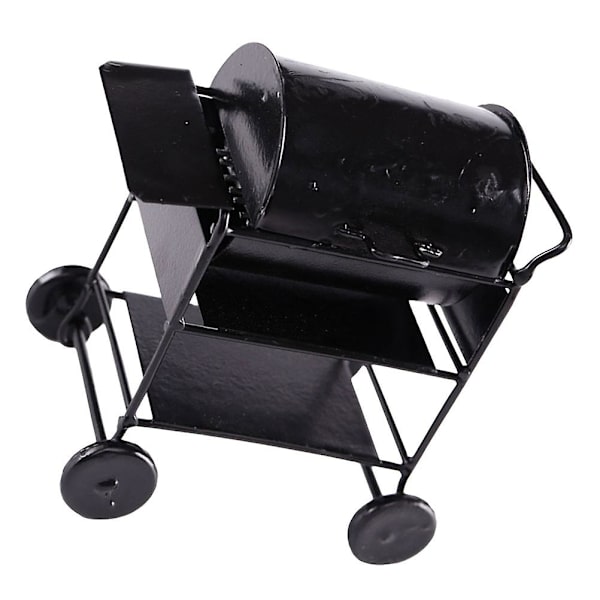 Liten Utomhusgrill Miniatyrgrill Mini Dockugn Modell Miniatyrgrillvagn Leklåtskök Black 9.5x8.3cm