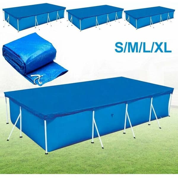 Rektangulärt rörformigt poolskydd, bubbelpoolskydd för rörformig pool - Blå (220 x 150 cm)