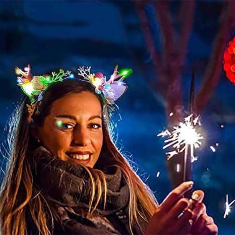 Jul LED lysende pannebånd horn hodeplagg dyr blinkende hår