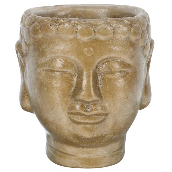 Zen Buddha Hode Blomsterkurv Blomsterholder Cement Sukkulenter Plantepot Skrivebordsdekorasjon Lys Brun 9x8c