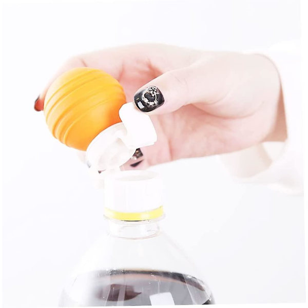 Kreativa Förseglade Kapselflaskor Förseglare Frisk Pump & Häll Fizz Keeper Köksredskap (3 st, Orange)