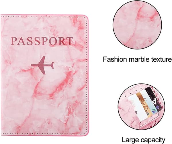 Pasfodral, Pasfodral, Pasfodral med RFID-beskyttelse, Pasholder til kvinder og mænd (Rosa)