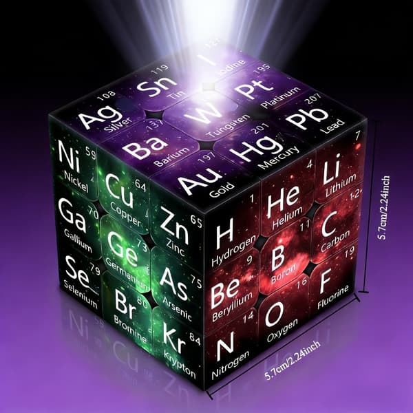 Starry Sky Chemical Elements 3x3 Cube Puzzle, Medium Difficulty Debut, High-Resolution Printing Extremely Durable Starry Sky Style Starry Sky Style