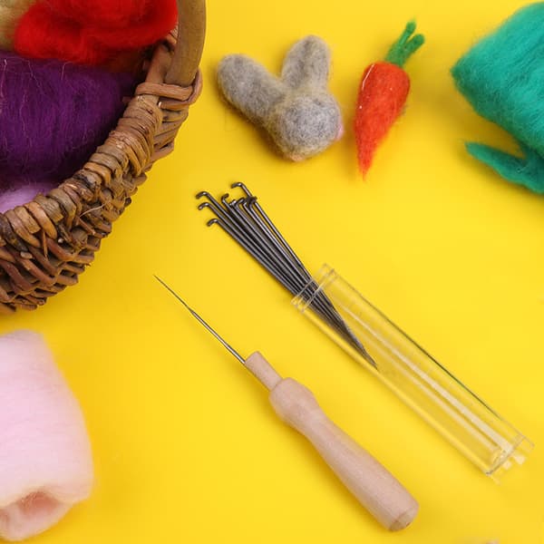 Needle Felting Set - Complete Wool Felting Set with Needles, Finger Guards and Needle