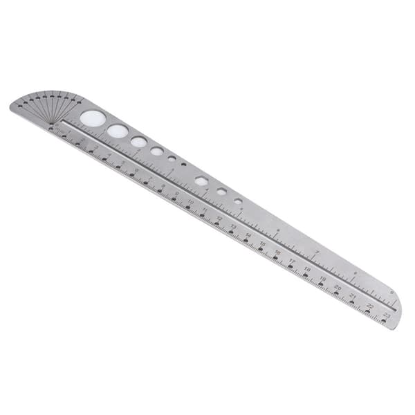 Skull Ruler Multifunctional Stainless Steel Compass Protractor Measuring Tool