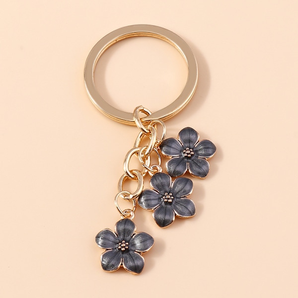 1 stk. Blomster Charms Emalleret Nøglering Søde Blomster Kæde Kvast Nøglering Gaver Pung Taske Tilbehør