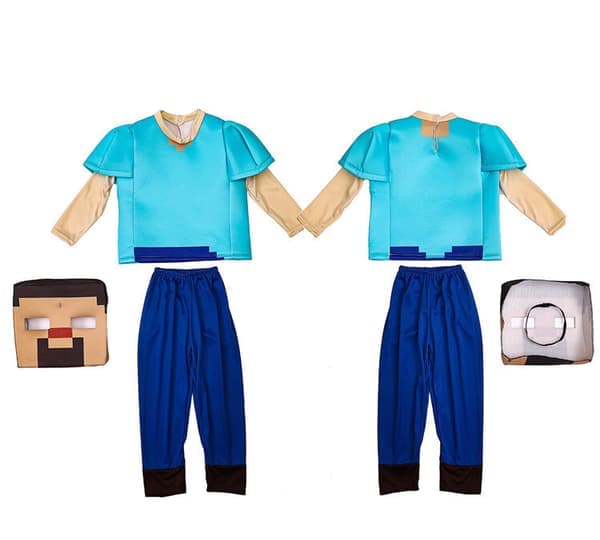 Steve Deluxe Cosplay Børn Cosplay 5 dele L L