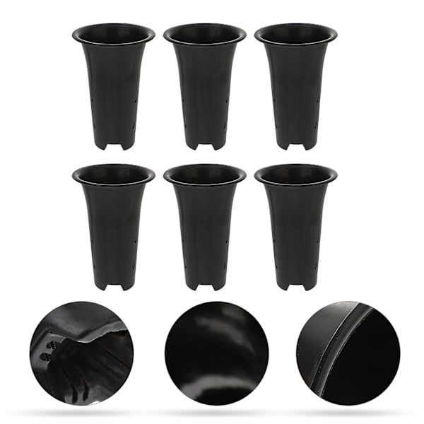 6 kpl Riippuvat Mehikasvi-Ruukut Taimitarha-Ruukut Verkkokori Kukkaruukut Raskaat Verkot Black 19.5x12.8cm
