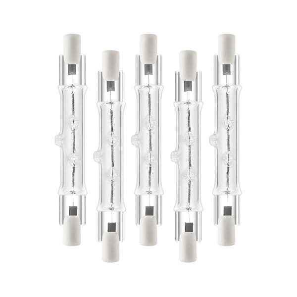 5-pak R7s 118mm 200W 230V, R7s Halogen Lineær Lyskilde, Dæmpbar Halogenpære til Byggearbejde 200W 200W