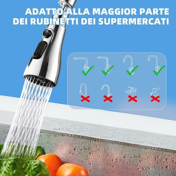 360 Degree Kitchen Faucet, 3-Mode Kitchen Faucet Spout with