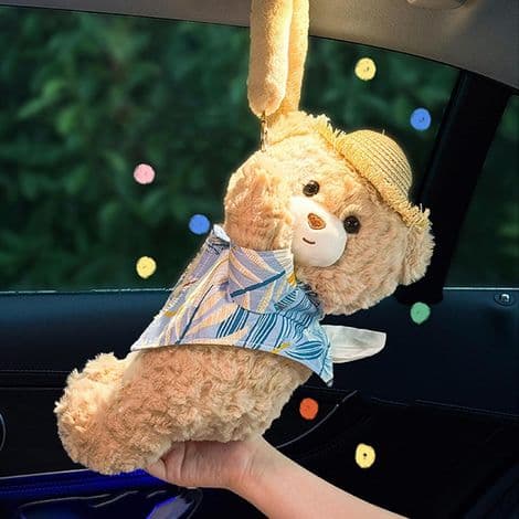 Car Tissue Box - Teddy Bear Car Dispenser -