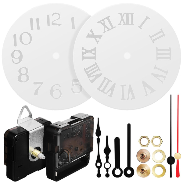 2 Sets Clock Silicone Resin Mould Clock Replacement Mechanism Kit Clock Parts