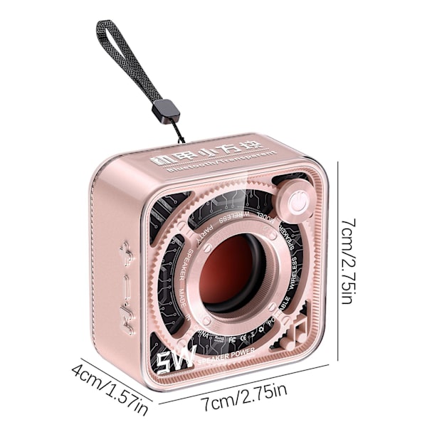 Transparent Mecha Wind Small Steelcannon Trådlös Bluetooth-högtalare Bländande Bärbar Utomhus Subwoofer
