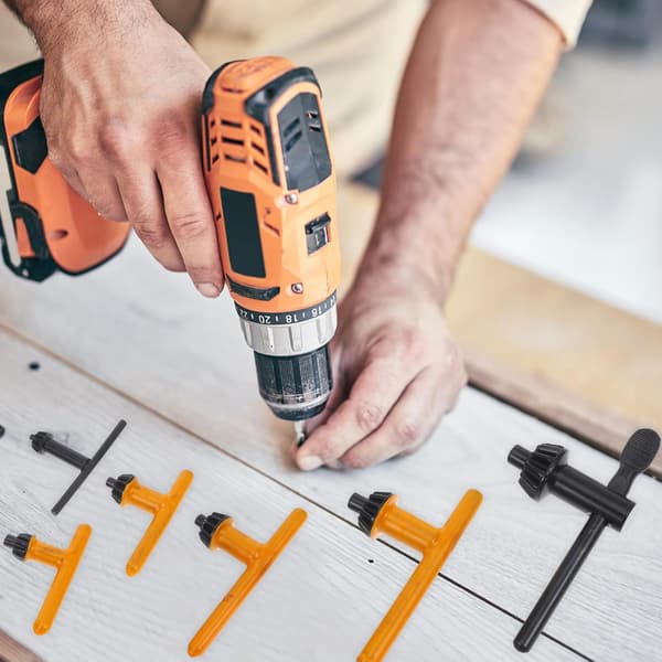 6-delt borchucknøkkelsett for elektrisk drill med robust stålkonstruksjon, lett design