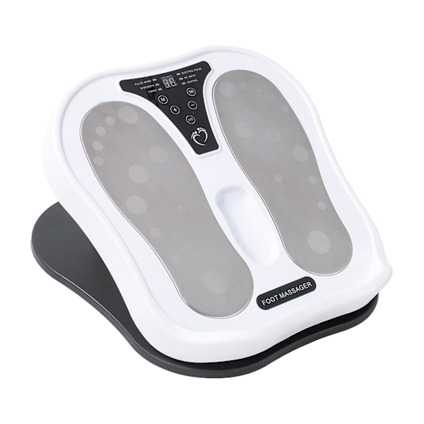 Elektrisk fodmassager med fjernbetjening, fodcirkulationsstimulator, øget blodcirkulation, afslappende muskelmassage til fodpine, 15 hastighedsvibrering