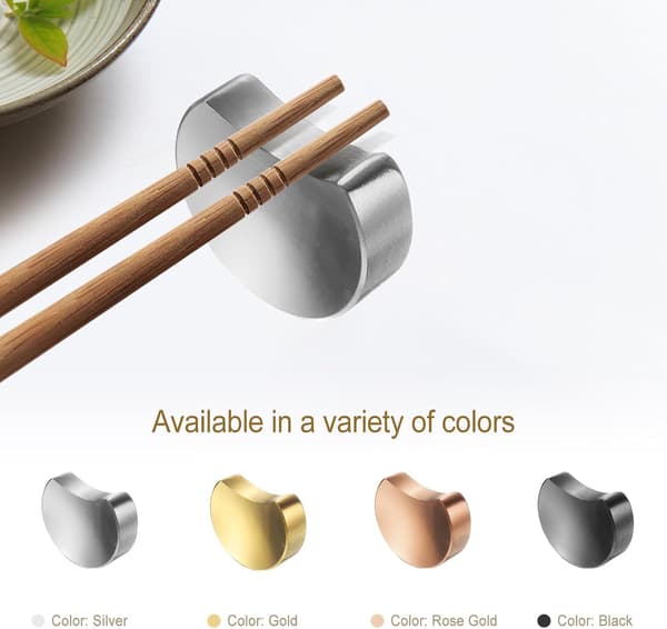 4 stk. 304 Rustfrit Stål Chopstick Hvile Pude Form Chopstick Stativ Holder Sølv