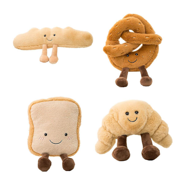 Toastbröd Plyschleksak Söt Bröd Plyschdocka Plyschleksak Mjuk Leksak Barn Vuxen PresentB