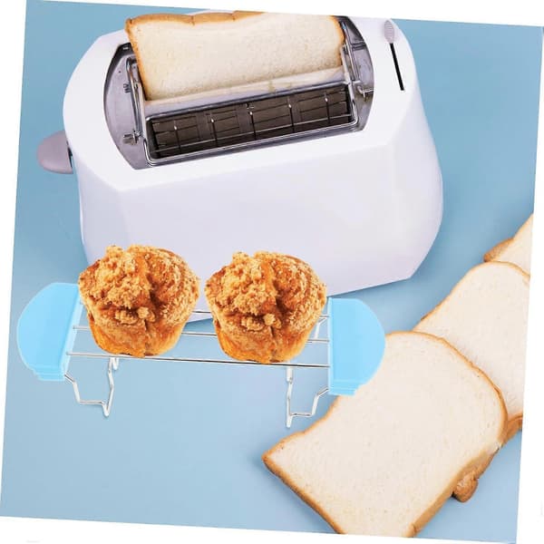 Silicone Warming Rack for Toaster with Anti-Scald Sides, Non-Slip Bread Holder, Dishwasher Safe