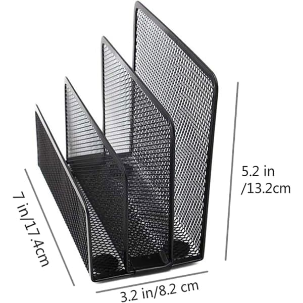 3-Tier Letter Sorter, Metal Mesh Desk Organizer, for Documents, Paper, Letters, Black