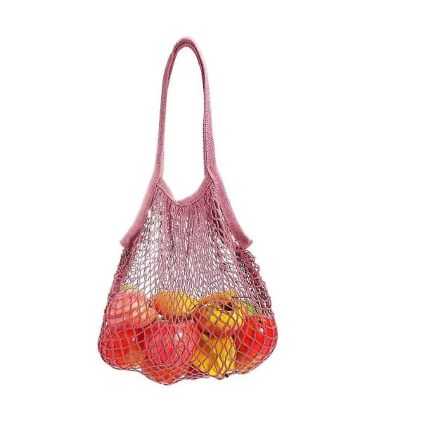 String Bag, Uudelleenkäytettävä verkkopuuvillanauha Ostoskassi Kannettava Luomu Päivittäistavarakauppa Ostoskassit Pestävä String Market Mesh Verkkotuotelaukku Rantalelu