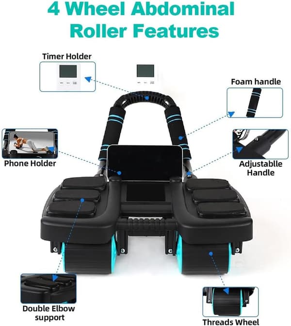 Automatic Rebound Abdominal Wheel Core Training Equipment, Abdominal Training Machine for Men/Women, Belly Fat Burner, Portable Exercise Wheel