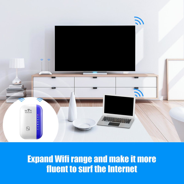 300mbps Mini Wifi Booster Wifi Range Extender Internet Booster Router Trådløs Repeater AmplifierBlu Blue EU