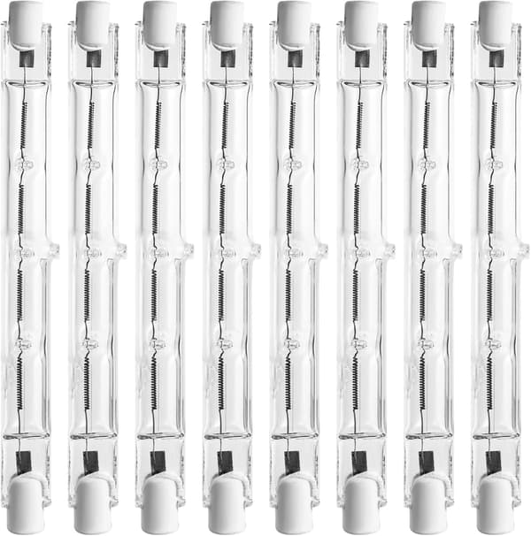 8-pack R7s Halogen Bulb, R7s 118mm 500w Halogen Bulb for Home, Workplace Lighting, Floor Lamp etc.