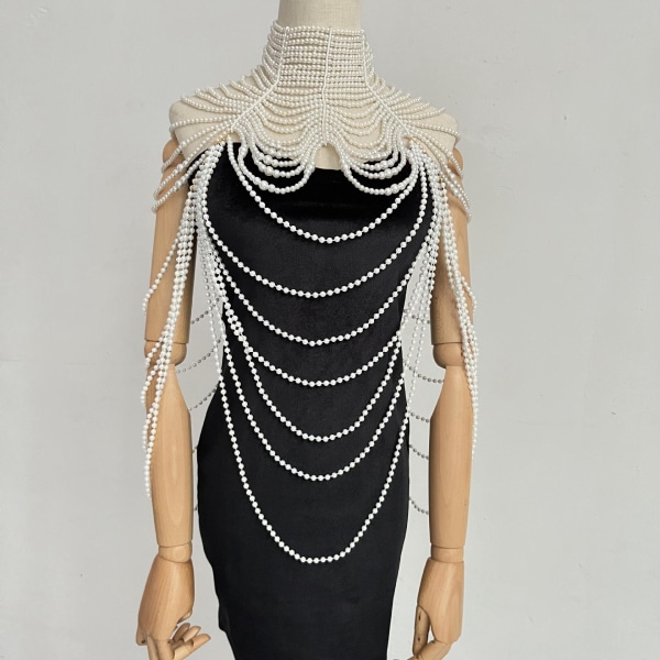 Pearl Body Chain Smycken för kvinnor - Mode Handgjorda Pearl Body Chain Shoulder Necklace BH