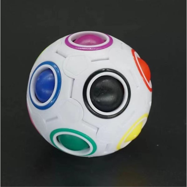 Avlastende Regnbuekule Rubiks kube 12 huller fargede avlastende intellektuelle leker 7cm Avlastende magisk kulepuslespill