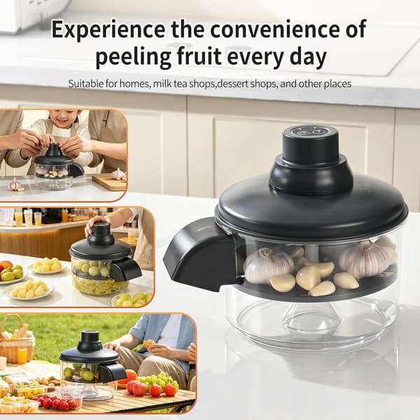 Electric Grape Peeler, Compact Automatic Fruit Peeler with 5 Blades, USB Rechargeable, One-Touch Tomato Peeler