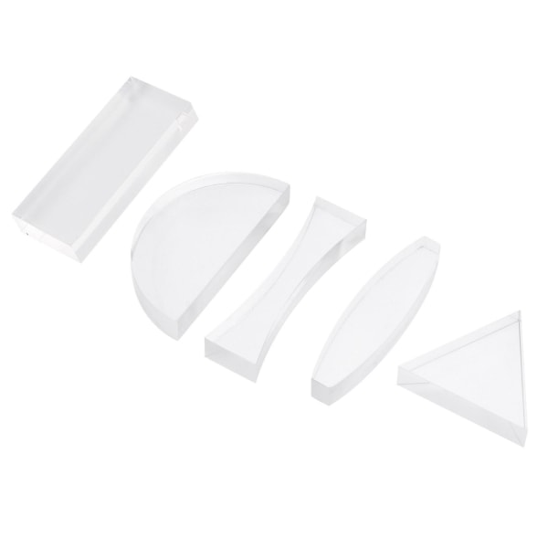 5 stk Optiske Linser Konkave Konvekse Linser Grunnleggende Fysikkundervisning Optiske Linser Hvit 6x3cm White 6x3cm