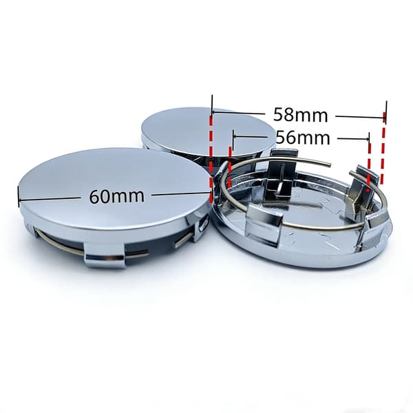 4-pak centerkapsler – hjulnavsemblem til bil sølv 60 mm (BT) Sølv 60mm Sølv Silver 60mm Silver
