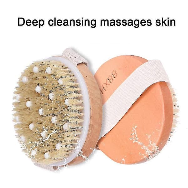 Kroppsborste, Neutral Torrborste för Celluliter och Lymfa, Rund Exfolierande Kroppsskrubb med Mjuka Massagenoder