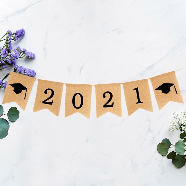 1 stk 2020 Graduation Party Banner Dekorativ Bunting Banner Streamer String Flagg (2020 Svart)250*18*0