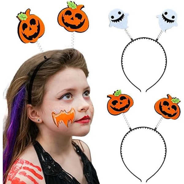 2pacHalloween pannebånd Gresskar hårbøyle lodne edderkopp Hodepynt Festdekorasjoner Kostyme Hodeplagg for kvinner og jenter