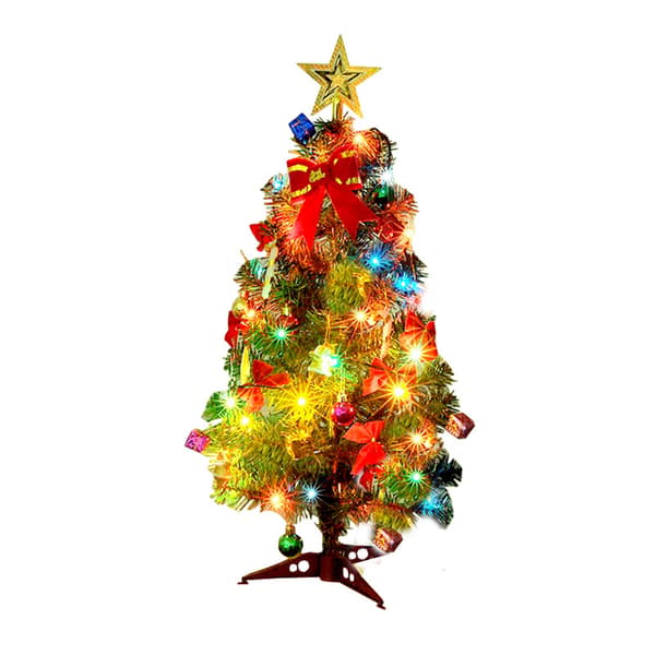 Miniature Christmas Tree with Decorations, Artificial Tabletop Decoration for Christmas