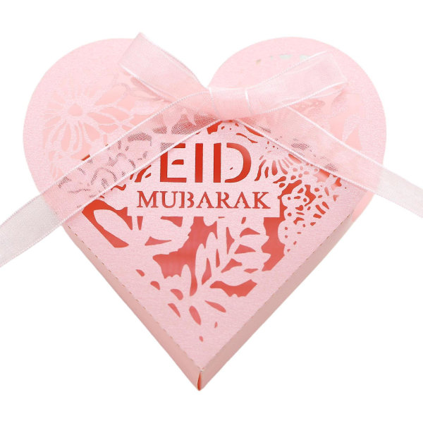 50 kpl Lahjakarkkirasia Ramadan Decoration Ontto Sydämen Suklaa Chip Keksirasia hääjuhliin Pinkki