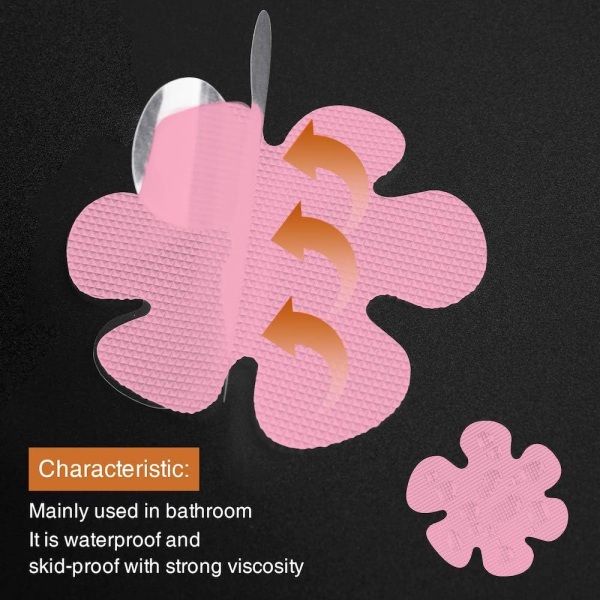 Anti-Slip Badekar Stickers med Premium Scraper Pink