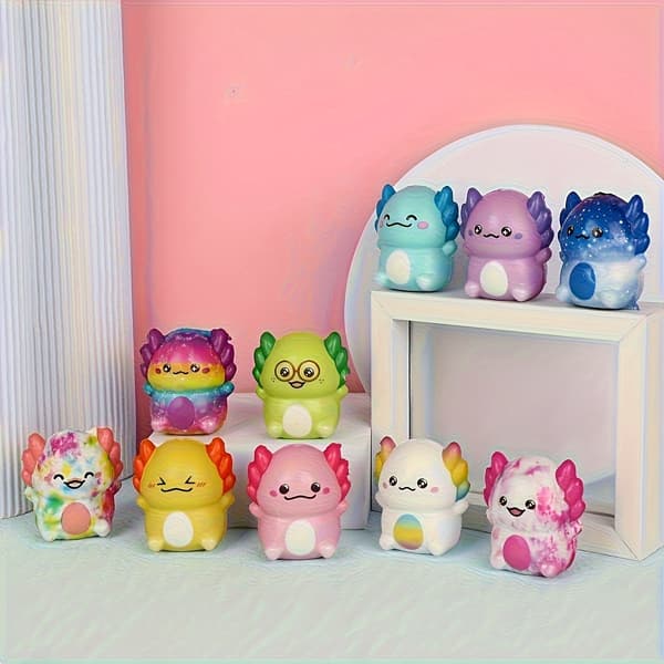 Mini djur squishy leksaker set – mjuka sensoriska leksaker för barnkalas 10st 10pcs