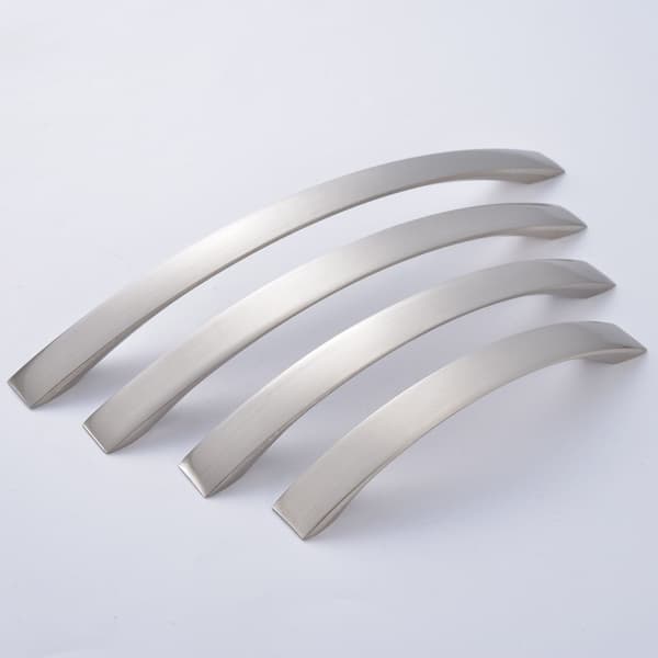 Set of 10 128mm Kitchen Handles - Chrome - Brushed Nickel