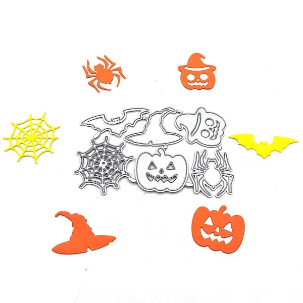 Halloween-element Metallstansmall för DIY-pyssel, Scrapbooking, Album, Papperskort, Stansform, Prägling, Dekoration, Silver