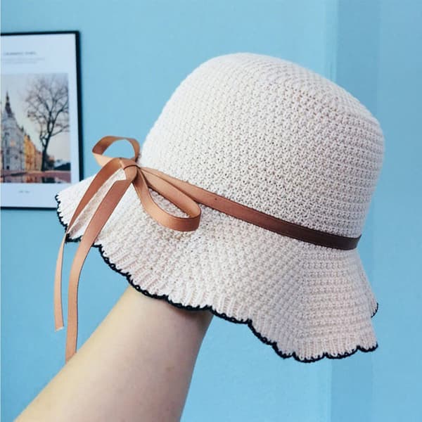 Solhatte Bred Skygge Sommer Strandhat til Kvinder Sammenfoldelig Rejse Stråhætte Beige Beige Beige