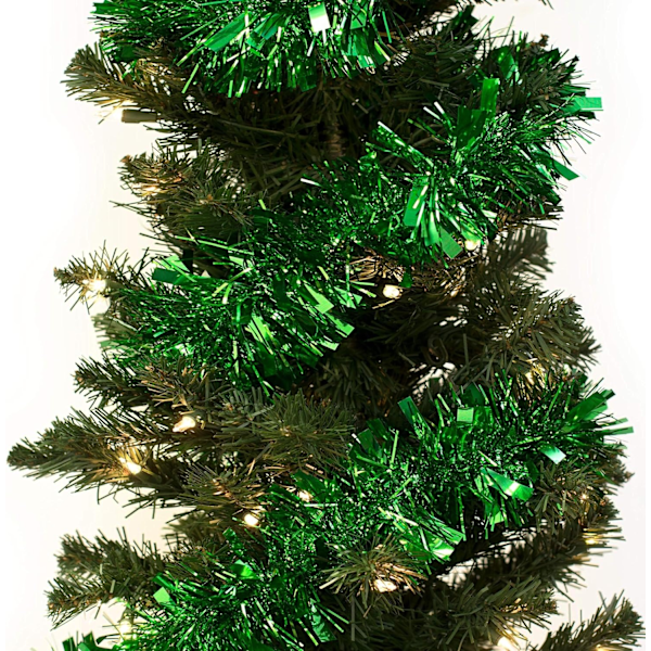 10 stycken vridna metallgirlander i grön glitter