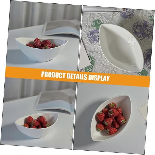 Ceramic Serving Bowl with Deep Opening, White Porcelain Bowl for Salad, Fruit, Snacks, Side Dishes