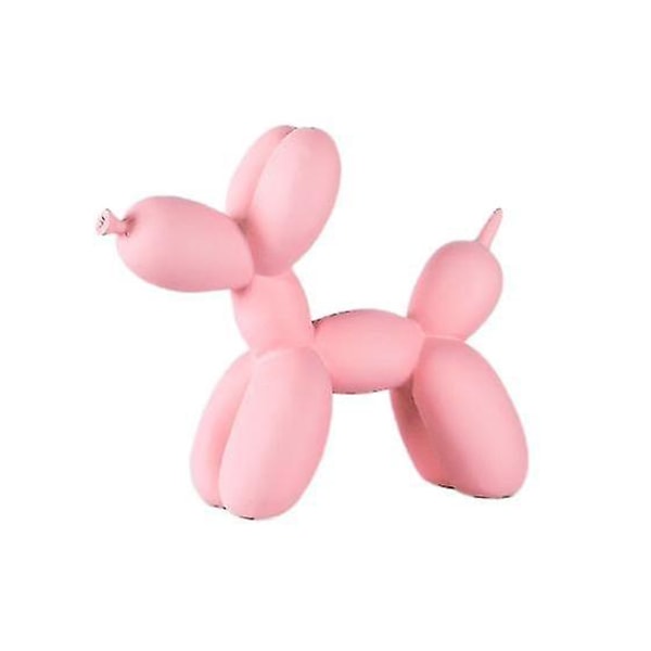 Harpiks ballong hund Skulptur Figur Kunst Ornament Håndverk Statue Hjem Dekor GiftPink Pink