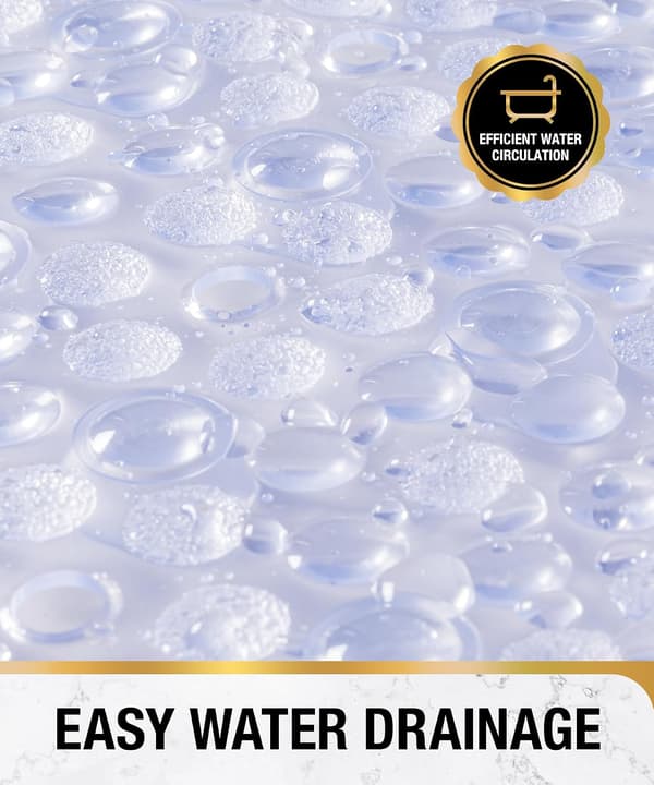 Oval Non-Slip Bath Mat, 69x38CM Bubble Bath Mat, Machine Washable Shower Mat, Transparent